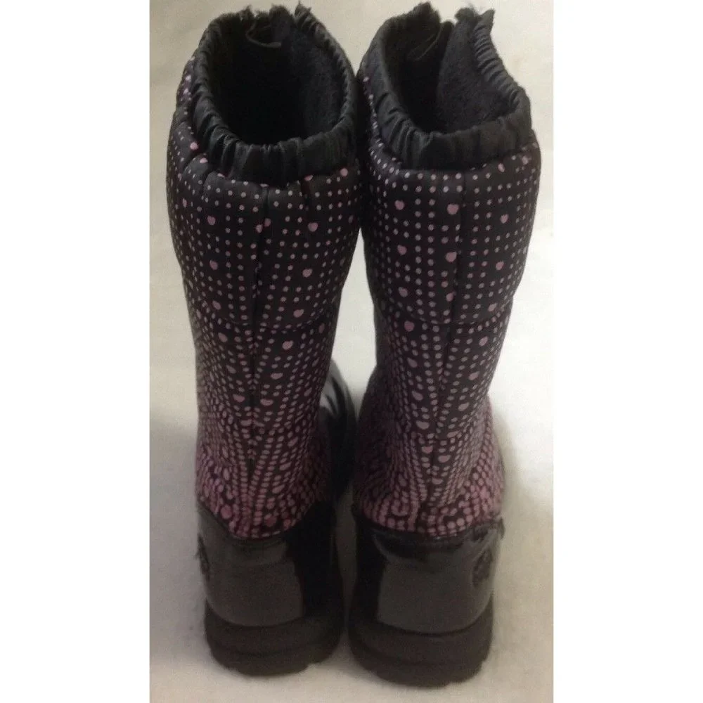 Girl's Totes Kerry Black Snow Boots Sz 1 Med Insulated Winter Boots Waterproof